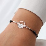 Srebrna Bransoletka Góry na Sznurku z Grawerem