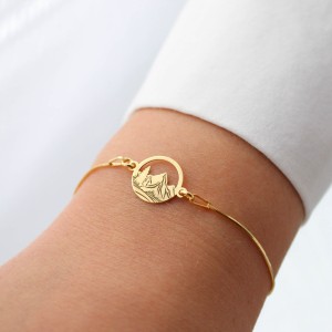 Złota Bransoletka Góry na Łańcuszku Grawer