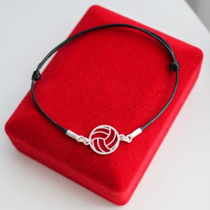 Srebrna Bransoletka z Piłką do Siatkówki na Sznurku