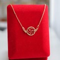 naszyjnik piłka do siatkówki srebro 925 złocenie 14k