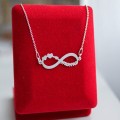 Srebrny Naszyjnik Mama Nieskończoność na Delikatnym Łańcuszku
