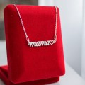 Srebrny Naszyjnik Mama na Delikatnym Łańcuszku