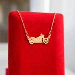 Złoty Naszyjnik z Motocyklem Chopper