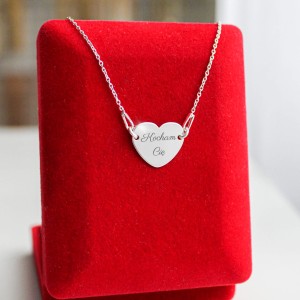 Srebrny Naszyjnik z Sercem Grawer