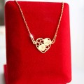 Złoty Naszyjnik Serce Inicjały Srebro 925 Grawer