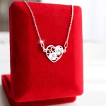 Srebrny Naszyjnik Serce Inicjały Grawer