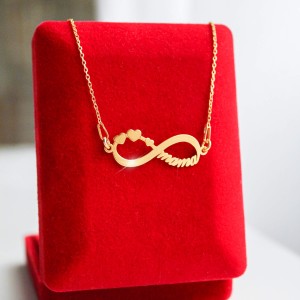 Złoty Naszyjnik Mama z Nieskończonością