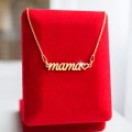 Złoty Naszyjnik MAMA na delikatnym łańcuszku