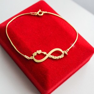 Złota Bransoletka Mama Nieskończoność na Łańcuszku