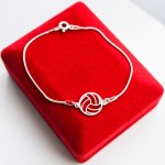 Srebrna Bransoletka z Piłką do Siatkówki na Łańcuszku