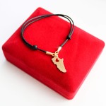 Złota Bransoletka z Butem I Love Run na Sznurku