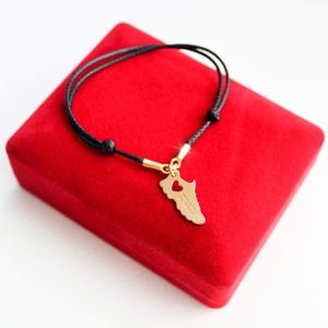 Złota Bransoletka z Butem I Love Run na Sznurku
