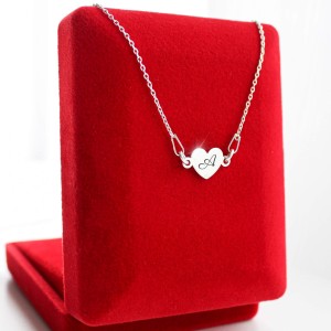Srebrny Naszyjnik Serduszko Inicjały Grawer