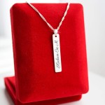 Srebrny Naszyjnik z Podłużną Blaszką Grawer