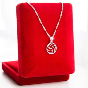 Srebrny Naszyjnik z Piłką do Siatkówki