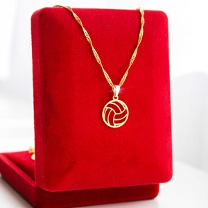 Złoty Naszyjnik z Piłką do Siatkówki