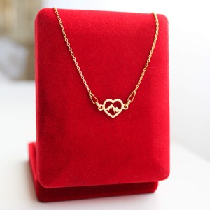 Złoty Naszyjnik Serce z Górami