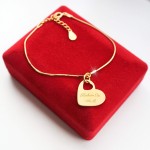 Złota Bransoletka z Dużym Sercem Grawer