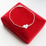 Srebrna Bransoletka Serduszko na Łańcuszku Inicjały Grawer