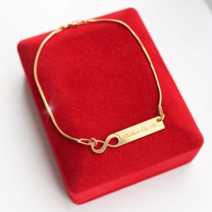 Złota Bransoletka z Nieskończonością Grawer