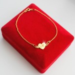 Złota Bransoletka Serduszko na Łańcuszku Inicjały Grawer