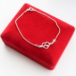 Srebrna Bransoletka Serce z Górami 