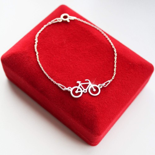 Srebrna Bransoletka z Rowerem