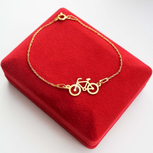 Złota Bransoletka z Rowerem