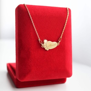 Złoty Naszyjnik Stópka Dziecka Grawer