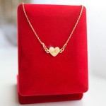 Złoty Naszyjnik z Sercem Inicjały Grawer