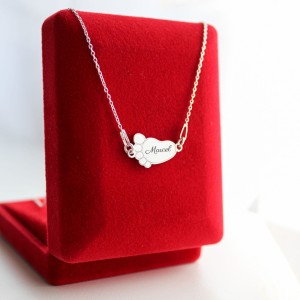 Srebrny Naszyjnik Stópka Dziecka Grawer