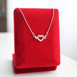 Srebrny Naszyjnik Serce Kot 925