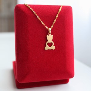Złoty Naszyjnik Miś z Sercem