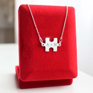 Srebrny Naszyjnik Puzzle Grawer