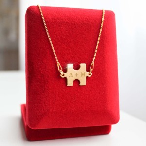 Złoty Naszyjnik Puzzle Grawer