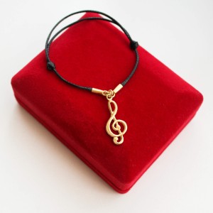 Złota Bransoletka z Kluczem Wiolinowym 925