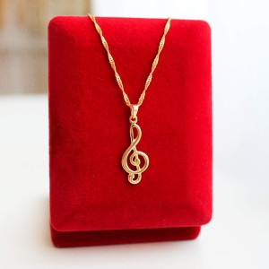 Złoty Naszyjnik z Kluczem Wiolinowym 925