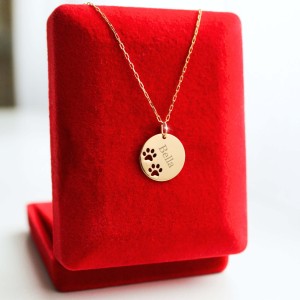 Złoty Naszyjnik z Łapką Psa/Kota GRAWER pr. 585