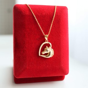 Złoty Naszyjnik Serce z Koniem