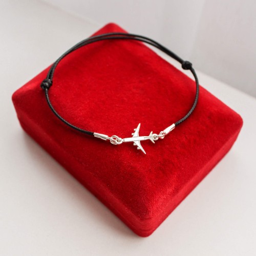 Srebrna Bransoletka z Samolotem 925