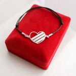 Srebrna Bransoletka z Sercem i Trzema Blaszkami z Grawerem