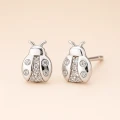 Srebrne Kolczyki Dziecięce Biedronki z Cyrkoniami 925
