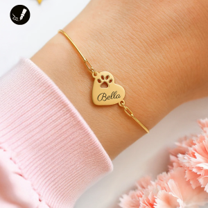 Złota Bransoletka Łapka Psa / Kota na Łańcuszku 925