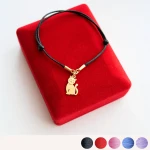 Złota Bransoletka z Kotem na Sznurku 925