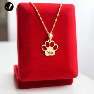Złoty Naszyjnik Łapka Psa / Kota 925