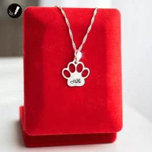 Srebrny Naszyjnik Łapka Psa / Kota 925