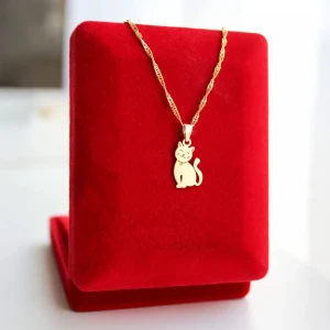 Złoty Naszyjnik z Kotem 925