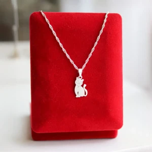 Srebrny Naszyjnik z Kotem 925