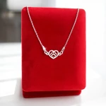 Srebrny Naszyjnik Serce z Małą Łapką 925