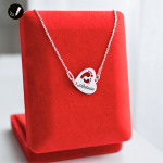 Srebrny Naszyjnik Serce Stópki z Imieniem Dziecka dla Mamy 925